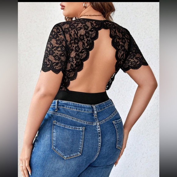 NEW 🆕 Sexy Black Bodysuit!!! Black placé Sleeves …Brand New!!! - Picture 4 of 11